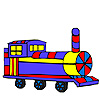 image Colorful long wagon coloring