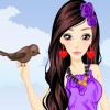 image Fashion Girl and Cute Birds