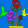 image Hummingbirds and flower coloring